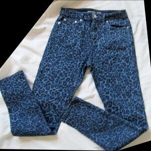 Michael Kors Animal Print Jeans Denim,sz.4. Blue,Cotton